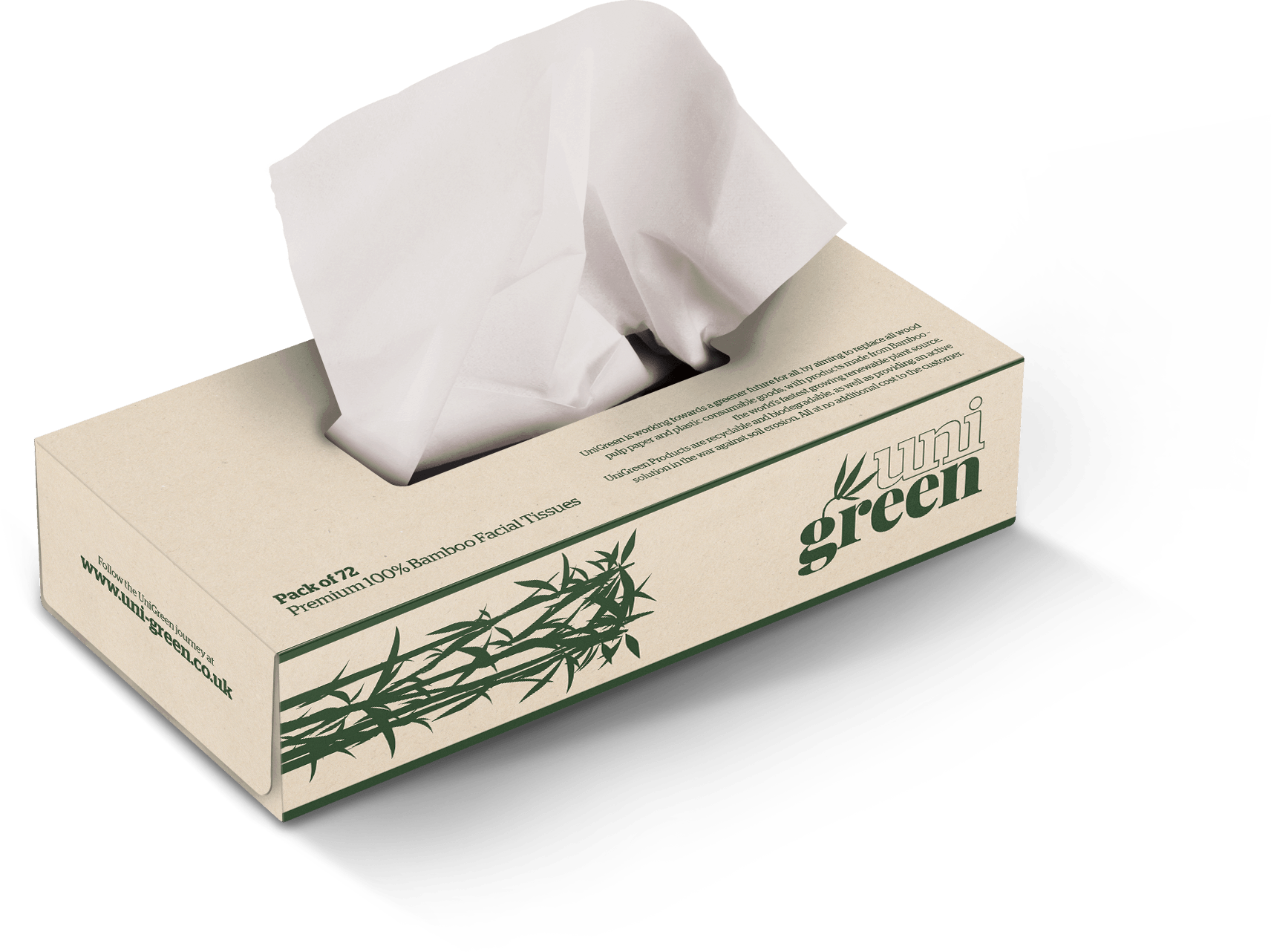 UniGreen Bamboo Facial Tissues FULL CARTON Excalibur Hygiene